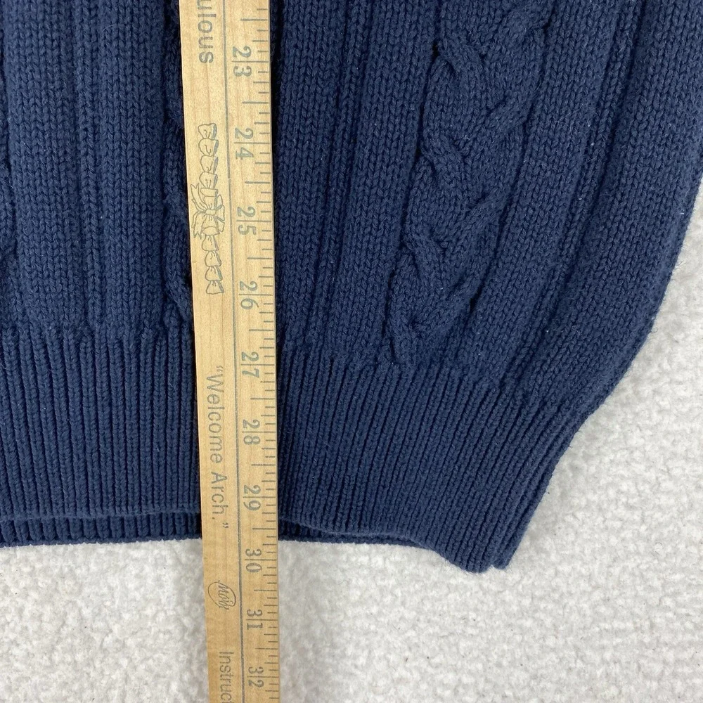 Vintage Woods & Gray Sweater Mens XL Blue Cable Knit Argyle Preppy‎ Heavy Cotton